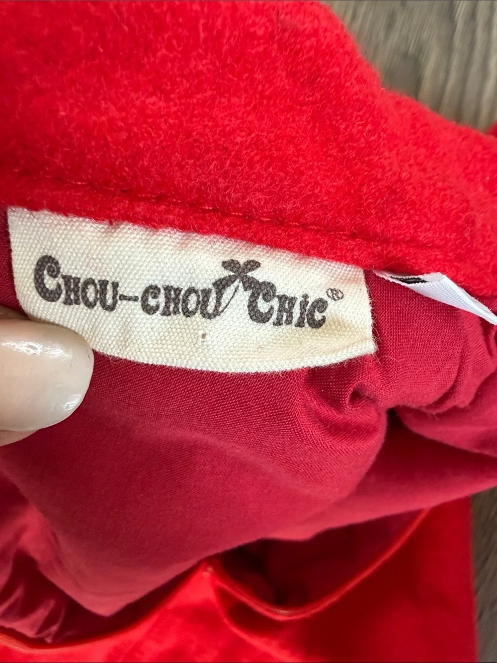 Chou-Chou Chic Red Wool Blend Chinese Style Padded Dress Coat Kids Size 120